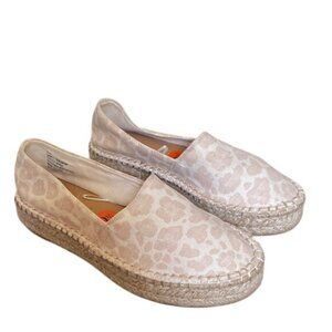 Splendid Womens Espadrille Slip-On Shoes 9.5M Beige Leopard Print Textile Upper